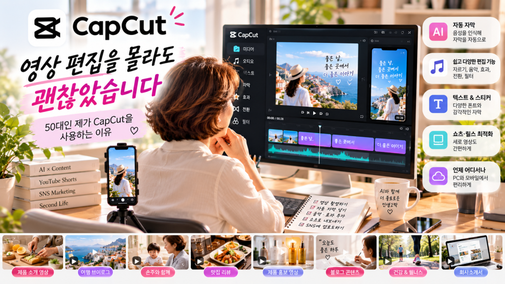 영상 편집을 몰라도 시작할 수 있었습니다. 50대인 제가 CapCut을 사용하는 이유