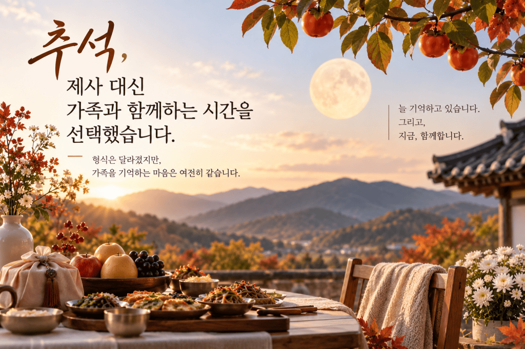 작년부터 추석제사를 지내지 않습니다!